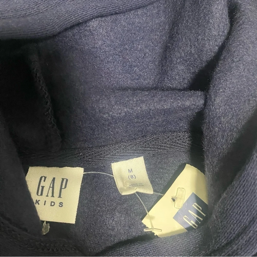 NWT GAP Kids Logo Fleece Hoodie Navy Blue Size Medium (8) Colorful